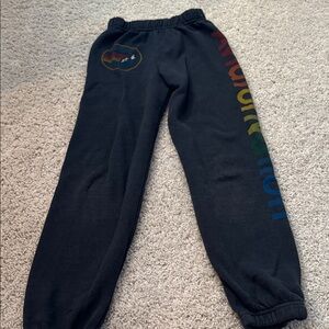 Aviator Nations Girls Gray Sweatpants with Rainbow name on side